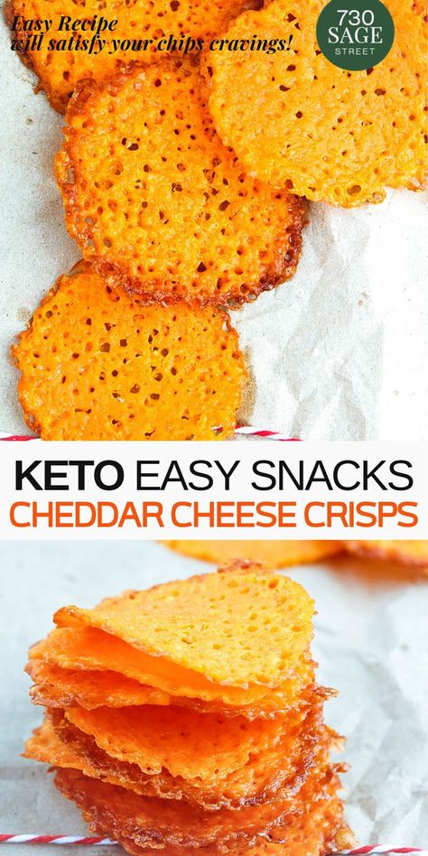 Cheddar Cheese Crisps, Healthy Salty Snacks, Garlic Cheddar, Desayuno Keto, Keto Easy, Cheese Crisps, Keto Cheese, Cheese Snacks, Makanan Diet