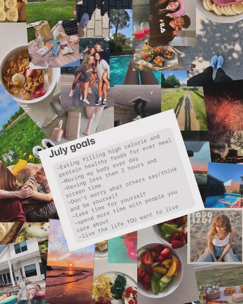 My July goals #july #goals July Goals, Screen Time, No Worries, Vision Board, Healthy Recipes, Quick Saves