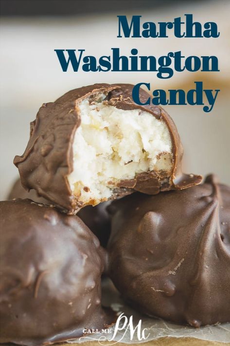 Martha Washington Candy is a classic candy made with chocolate, coconut and pecans. I simplify the recipe without losing any of that classic taste! #candy #Christmas #Christmascandy #chocolate #nougat #pecans #coconut #pecancoconutcandy #recipe Jetpuffedmarshmallowsfudge Fantasy Fudge, Candy Coating Recipe, Martha Washington Candy, Thanksgiving Board, Candy Homemade, Holiday Candies, Christmas Candy Easy, Easy Christmas Candy Recipes, Making Candy