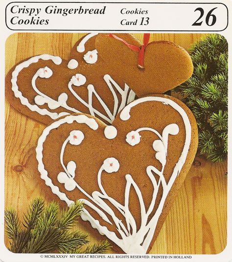 crispy_gingerbread_cookies Crispy Gingerbread Cookies, Vintage Recipe Cards, Betty Crocker Recipe Cards, Best Gingerbread Cookies, Gingerbread Cookies Decorated, Cookie Making, Cookies Gingerbread, Christmas Gingerbread Cookies, Ginger Bread Cookies Recipe