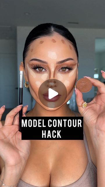 Christen Dominique on Instagram: "Ooh a NEW MODEL Contour hack to try!!! What do we think? Ib: @emilwarrren  The model himself ✨  Concealer @dominiquecosmetics  Shade: Oat Milk  #contour #contourhack #makeup #makeuphacks #makeuptutorial #reaction" Face Shaping Makeup, Concealer And Contour Guide, Where To Put Contour On Your Face, New Contour Technique, Oval Contouring Makeup, Different Contour Styles, New York Makeup Looks, How Contour Your Face, Makeup Ideas Contour