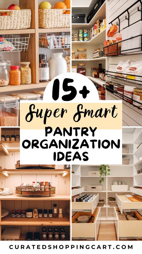 Make your kitchen more efficient with these 15+ smart pantry organization ideas! These practical solutions will help you keep your pantry neat and functional. Kitchen organization tips, decluttering kitchen, organized pantry hacks, home storage solutions, pantry tips and tricks, kitchen storage ideas, home organization ideas, pantry storage ideas, home storage ideas, pantry design, pantry ideas, pantry organization ideas small, pantry organization ideas walk in, pantry organization hacks. Pantry Cupboard Storage Ideas, Food Closet Organization, Food Shelf Organization, Alcove Pantry, Pantry Basket Ideas, Pantry Design Organization, Produce Pantry Storage, Pantry Organization Aesthetic, Reach In Pantry Organization Ideas