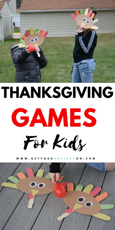 Turkey Games for Kids this Thanksgiving! We have a really fun DIY craft idea that turns into a turkey game! #turkey #diythanksgiving #crafts #momlife Thanksgiving Party Games For Preschool, Thanksgiving Game For Preschool, Thanksgiving Crafts School Age, Thanksgiving Classroom Activities Kindergarten, Thanksgiving Outdoor Activities For Kids, Chase The Turkey Game, Thanksgiving Games For 1st Grade, Thanksgiving Carnival Games, Thanksgiving Party Activities For Kids