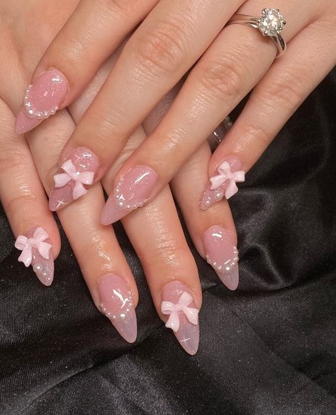 Cute Nail Inspiration Acrylic, Nails Pretty Design, Cute Girly Nail Ideas, Nail For Graduation, Nail Art Wedding Elegant Pink, Neutral Acrylic Nail Designs, Prom Pink Nails, New Trendy Nail Art Designs, 20th Birthday Nail Ideas