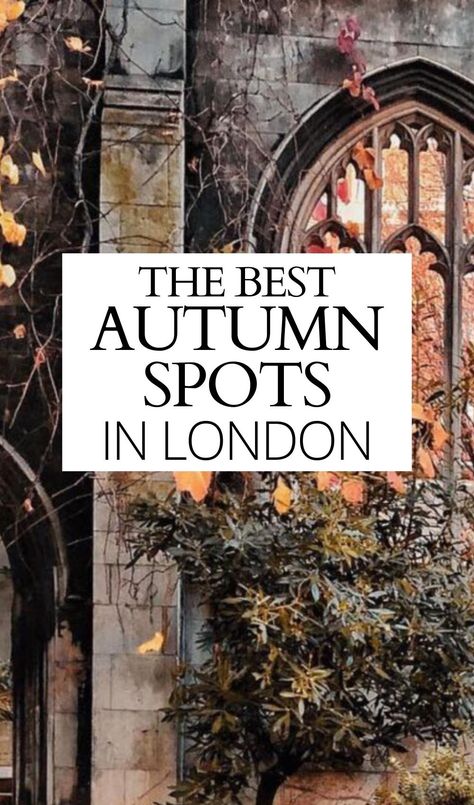 Discover the best places to visit in London to see stunning burnt orange foliage and autumn colors in London! This is one of the best free things to do in London on a date, and the fall in London aesthetic is super cozy and comfortable! romantic date ideas in london | free things to do in london for couples | london travel guide | london travel bucket list | what to do in london when it rains | best things to do in london at night | best photography spots in london | most instagrammable places London Things To Do In Fall, London Ideas Travel, London November Aesthetic, Things To Do In London In November, Autumn In London Aesthetic, London Bucket List Things To Do, Date Ideas London, London Aesthetic Travel, Autumn London Aesthetic