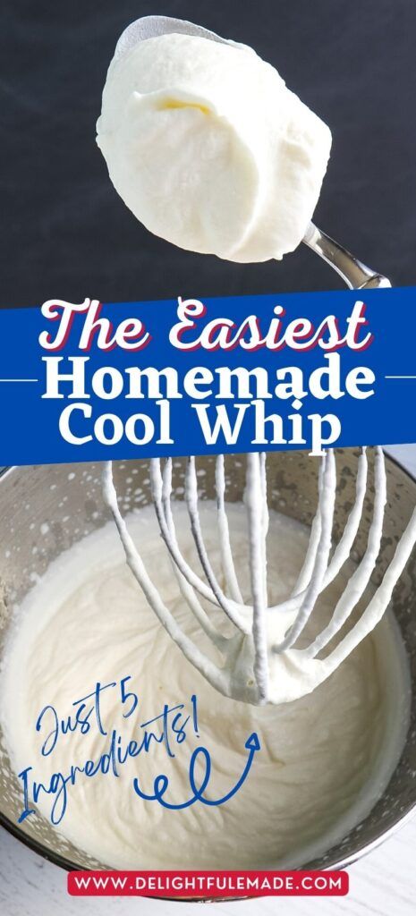 EASY Homemade Cool Whip | How to Make Cool Whip at Home How To Make Cool Whip With Heavy Cream, Alternative To Cool Whip, Make Your Own Cool Whip, Homemade Cool Whip Easy, Homemade Ice Cream With Cool Whip, Cool Whip Homemade, Cool Whip Substitute, Copycat Miracle Whip, Homemade Cool Whip Without Heavy Cream