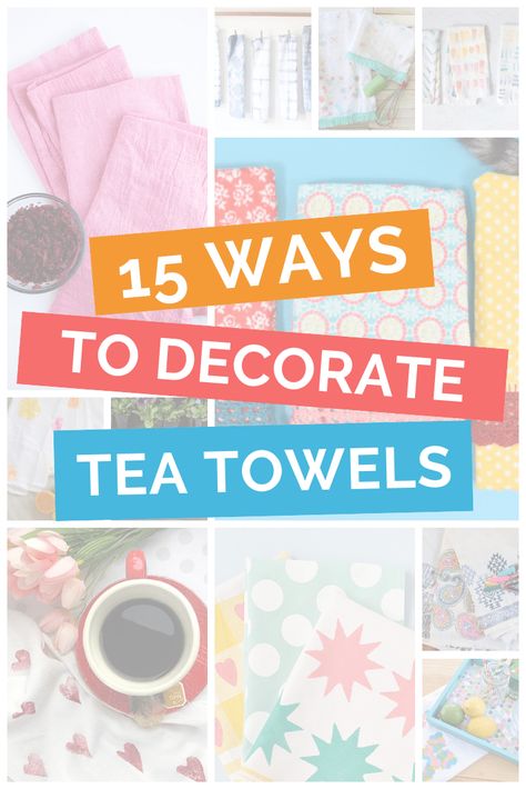 Hand Towels Ideas, Flour Sack Towels Crafts, Dish Towels Diy, Tea Towels Crafts, Kitchen Towels Diy, Dish Towel Crafts, Tea Towels Diy, Recipe Tea Towel, Decorative Tea Towels