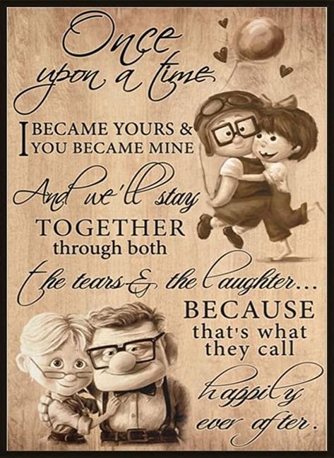 to My Wife Poster Carl and Ellie Once Upon a Time I Became Yours You Became Mine Vintage Metal Sign Retro Tin Sign Art Home Decoration for Living Room Shop Wall Decor 8x12inch Up Carl And Ellie, Carl And Ellie, Love My Husband Quotes, Man Cave Art, Retro Tin Signs, To My Wife, Decoration For Living Room, Retro Theme, Husband Quotes