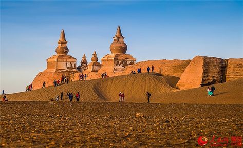 Ancient city ruins in gobi desert - People's Daily Online Ancient Desert City, Desert Temple, City Ruins, Desert City, Castle Estate, Gobi Desert, Building Concept, Ancient City, Ancient Ruins