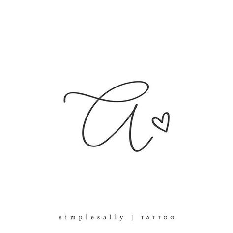 Initial Tattoo A by Simple Sally | #a #tattoo #simpletattoos #tinytattoo #minimaltattoo #tattoos #lettering Initial Tattoo A, A Letter Images, Logo Fotografia, Diy Tattoo Permanent, Cursive Tattoos, Shape Tattoo, Handpoke Tattoo, Inspiration Tattoos, Cat Tattoos