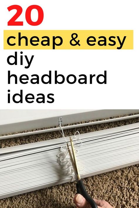 Easy Diy Headboard Cheap Simple, Diy King Bed Headboard Ideas, Headboard Hacks Diy, Do It Yourself Headboard Ideas, Simple Diy Headboard Ideas, Small Headboard Ideas, How To Make A Queen Size Headboard, King Sized Headboards Diy, Home Made Headboard Ideas