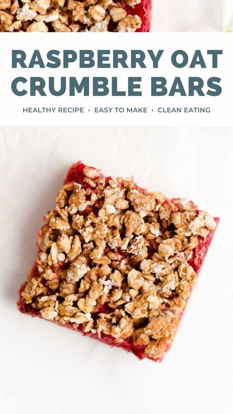 Raspberry Desserts Healthy, Raspberry Recipes Healthy, Raspberry Dessert Bars, Fruit Crumble Bars, Bars With Oatmeal, Raspberry Oatmeal Bars, Sweet Oatmeal, Raspberry Crumble Bars, Raspberry Dessert