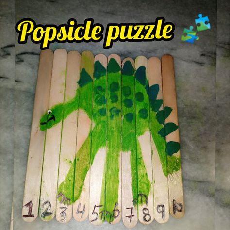 1to 10 popsicle dinosaur puzzle Dinosaur Ideas, Childcare Ideas, Dinosaur Puzzle, Dinosaur Projects, Daycare Classroom, Dino Theme, Diy Puzzle, Dinosaur Puzzles, Kid Snacks