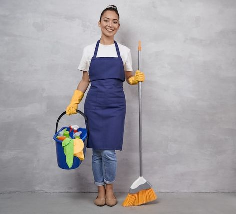 Photo happy cleaning lady in uniform and... | Premium Photo #Freepik #photo #woman-cleaning #cleaning-service #house-cleaning #house-maid House Cleaner Outfit, Cleaning Lady Outfit, Cleaning Lady Aesthetic, Cleaning Lady Costume, Cleaner Uniform, Cleaning Lady Pictures, Cleaning Outfit, Cleaning Uniform, Bathroom Storage Over Toilet