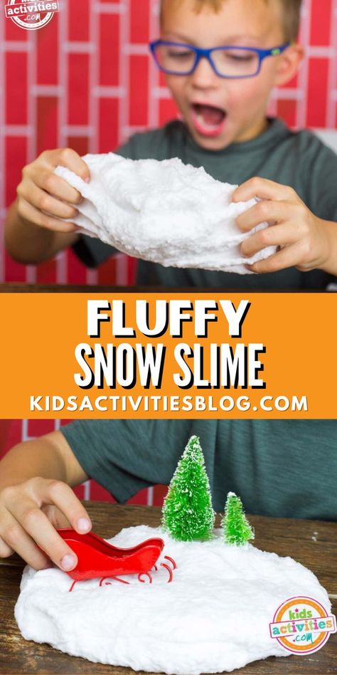 Today we have a really fun snow slime recipe. Snow slime is great for kids of all ages and has a squishy stretchy unique texture. Making snow slime is the perfect holiday activity or a fun idea any time of year that kids want to play with snow no matter the temperature outside. Prek Winter Science Experiments, Snow Slime For Kids, Diy Christmas Slime For Kids, Kids Christmas Experiments, Fun Winter Games For Kids, Winter School Age Activities, Christmas Slime Recipe, Snow Recipes For Kids, Model Magic Snowman