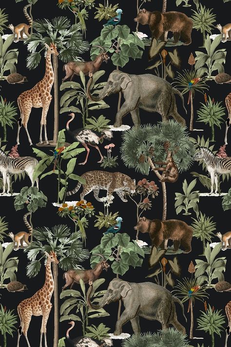 Jungle pattern background vector wild animals | premium image by rawpixel.com / pangrum Wild Animals Illustration, Tree Jungle, Wildlife Wallpaper, Background Psd, Wild Animal Wallpaper, Jungle Pattern, Free Illustration Images, Wildlife Prints, Jungle Wallpaper