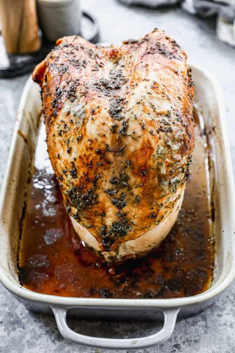 Roasted Turkey Breast - Tastes Better From Scratch Roasted Turkey Breast Bone In, Best Turkey Breast Recipe, Thanksgiving Turkey Breast, Turkey Breast Recipes, Butter Turkey, Beginner Cook, Turkey Roast, Electric Roaster, Cooking Turkey Breast