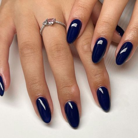 Italy Nails, Hoco Nails, Navy Nails, Blue Acrylic Nails, Casual Nails, Simple Acrylic Nails, Almond Acrylic Nails, Nails 2024, Dream Nails