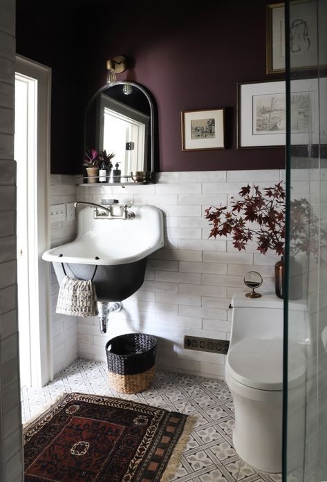 I Spy Diy, Dark Bathrooms, Purple Bathrooms, Bad Inspiration, The Tile Shop, Upstairs Bathrooms, Rooms Reveal, Bathroom Renos, I Spy