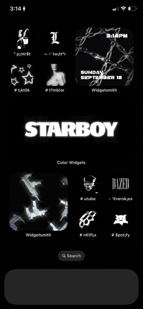 the weeknd starboy ios16 ios 14 widgets black white homescreen ideas pretty homescreen Ios 16 Wallpaper Iphone The Weeknd, Pics For Widgets Black, The Weeknd Widgets Black, Black And White Ios 16 Home Screen, The Weeknd Phone Layout, Iphone Homescreen Ideas Black And White, Ios 16 Home Screen Ideas The Weeknd, The Weeknd Iphone Theme, Weeknd Ios 16