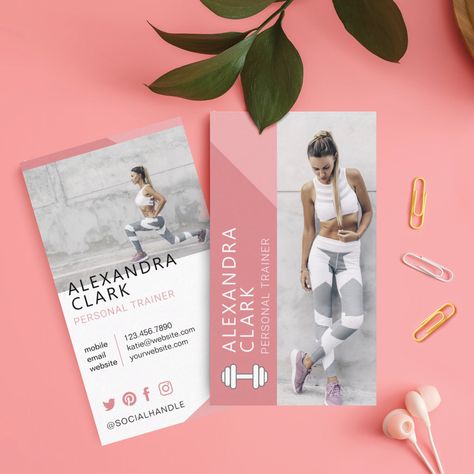 Pink Color Pallet, Fitness Business Card, Note Background, Gym Photo, Social Media Business Cards, Cute Business Cards, Elegant Photo, Fitness Photos, Corporate Business Card