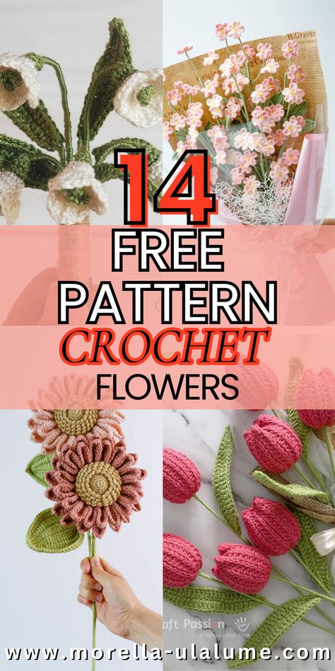 Create stunning crochet flowers with these 14 amazing patterns! 🌸 Whether you're crafting a crochet bouquet of flowers or just looking for simple, easy-to-follow tutorials, these free patterns are perfect for all skill levels. Click to explore how to crochet beautiful flowers step by step and bring your creative ideas to life! No AI images! Free Patterns For Crochet, Diy Crochet Flowers, Patterns For Crochet, Crochet Garden, Flower Step By Step, Crochet Flowers Easy, Crocheted Flower, Crochet Flowers Free Pattern, Yarn Flowers