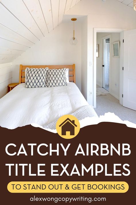 Airbnb Listing Title, Airbnb Title Ideas, Vrbo Bedroom Ideas, Airbnb Studio Design, Airbnb Themed Rooms, Airbnb Description Ideas, Ikea Airbnb Ideas, Tiny Airbnb Ideas, Airbnb Theme Ideas