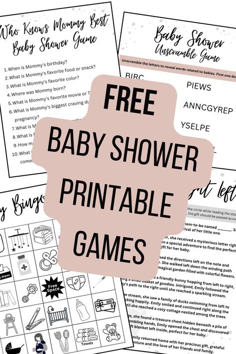 The Best Printable Baby Shower Games (For Free) Baby Shower Games For A Boy, Free Baby Shower Games Printables Fun, Baby Shower Games Printable Free, Free Baby Shower Games Printables, Baby Shower Games Free Printables, Barista Humor, Baby Shower Printable Games, Spring Baby Shower Themes, Soon To Be Mom