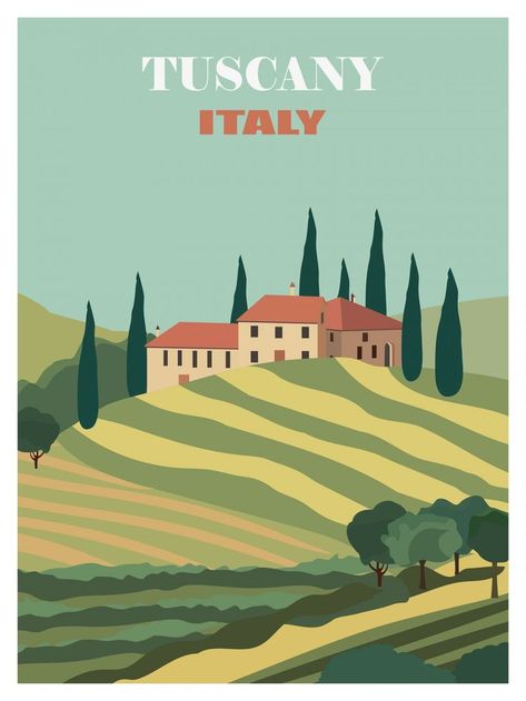 "Tuscany Italy Travel Poster" image by Karen Arnold https://www.publicdomainpictures.net/en/view-image.php?image=511715&picture=tuscany-italy-travel-poster #freeimage #tuscany #italy #travel #poster #publicdomain #CC0 Italy Postcard Vintage, Italy Travel Poster, Italian Posters, Italy Poster, Italy Pictures, Italy Landscape, Italy Painting, Travel Postcard, Italian Villa