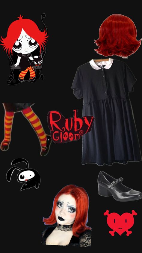 niche halloween costume Ruby Gloom Costume, Niche Costumes, Niche Halloween Costumes, Quick Costumes, Ruby Gloom, Cosplay Inspo, Holloween Costume, Unique Halloween Costumes, Costume Inspo