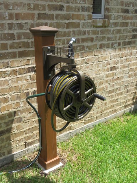 Garden Hose Storage, Liberty Garden, Garden Hose Holder, Garden Hose Reel, Front Porch Ideas Australia, Front Yard Landscaping Plans, Hose Holder, Front Porch Ideas Curb Appeal, Front Yard Landscaping Simple