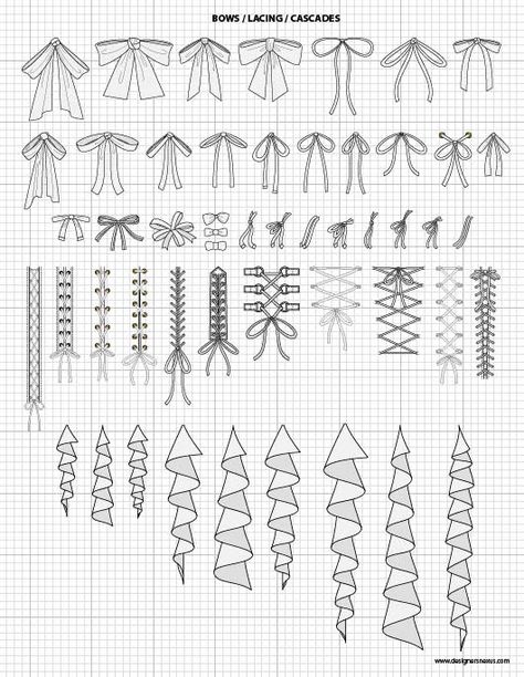 425+ Vector Garment Accessories $24.95 - Bows, Lacings, Cascades - scaled to fit perfectly with our Mix&Match Fashion Sketch Templates #bows #lacing #illustrator #vector #fashionsketch #fashionillustration Types Of Clothes, Fashion Sketch Template, Projek Menjahit, Fashion Drawing Sketches, Fashion Illustrations Techniques, Fashion Drawing Tutorial, Fashion Design Sketchbook, Fashion Sketchbook, Fashion Illustration Sketches