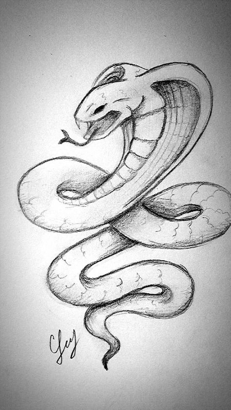 Tattoo Drawings Snake, Dragons Easy Drawing, Art Sketches Random, Sketch Of Snake, Snake Drawing Aesthetic, Things To Draw Snake, Snakes To Draw, Snake Sketch Pencil, Snake Sketch Simple