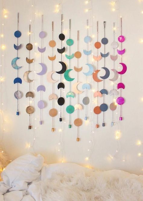 Ramadan Decoration, Cute Dorm Rooms, Creative Home Decor, Wall Hanging Decor, Decor Guide, Moon Goddess, Bohemian Home, Cool Rooms, Diy Home Crafts