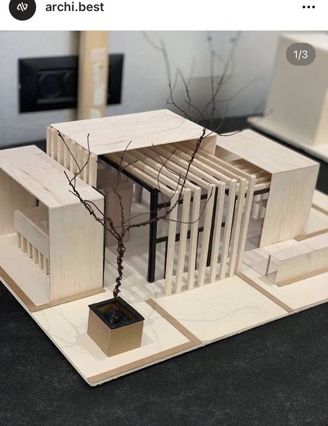 Wood Projects Architecture, Open Architecture Design, Architecture Living Room Design, Open Concept Architecture, Small Models Architecture, Architecture Student Model, Architectural Models Making, Kit Of Parts Architecture, Arch Model Concept Ideas