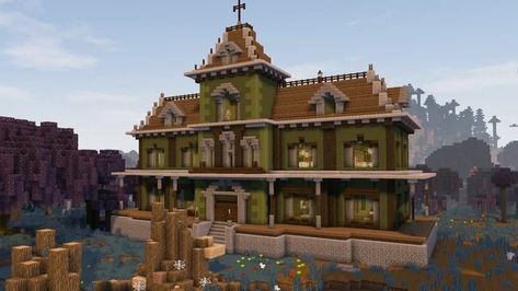 Minecraft House Ideas | 12 houses that you can build in Minecraft - GameRevolution Minecraft Redstone House, Minecraft House Inspiration, Villa Minecraft, Build In Minecraft, Minecraft Starter House, Minecraft A, Minecraft House Ideas, Starter House, Minecraft Mansion