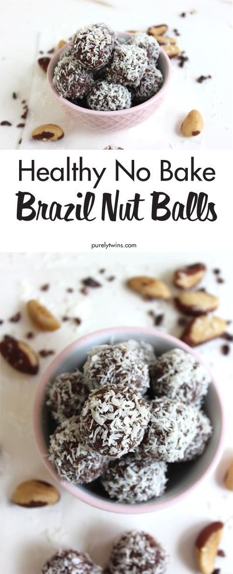 A quick and healthy snack that is full of healthy fats to provide you with energy for your busy day. No baking. No flour. No gluten. Energy bites made from Brazil nuts and coconut. This will become your new favorite snack! Brazil Nut, Energy Ball Recipe, No Gluten, Brazil Nuts, Yummy Healthy Snacks, Nut Recipes, Energy Snacks, Chocolate Protein Powder, Nutritious Snacks