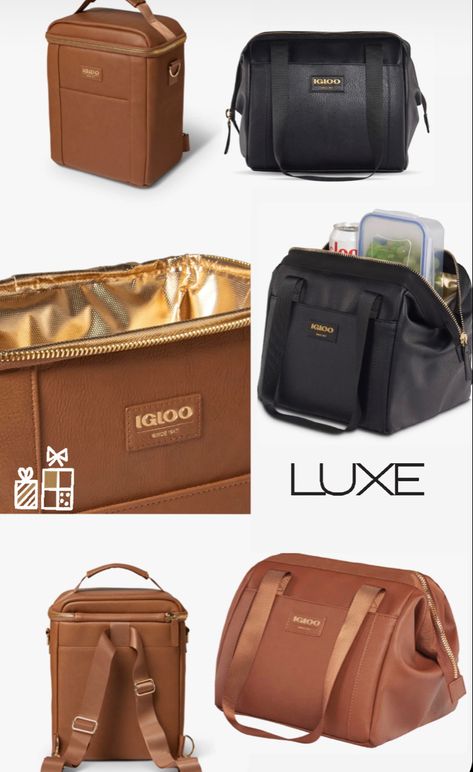 Igloo Vegan Leather Lunchboxes Professional Lunch Bag, Lunch Bag Ideas, Luxury Lunch Bags, Lunch Backpack, Luxury Lunch, Leather Lunch Bag, Household Necessities, Fancy Lunches, Rv Car