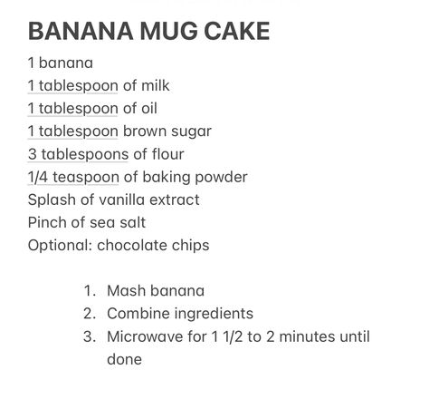 Easy Banana Mug Cake, Sweet Snacks Easy, Cake Microwave, Breakfast Cups Recipe, Microwave Mug Recipes, Banana Mug Cake, Muffin In A Mug, Healthier Treats, Food Knowledge