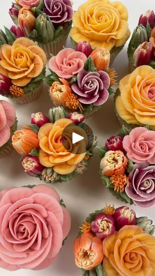 60K views · 684 reactions | The Rose is my favourite flower to pipe 🌹💗

There are tutorials on the website where I teach you in detail how to create a rose from buttercream :) 
Link in bio 🌸
.
#cake #cupcakes #buttercreamflowers #piping #rose #edibleflowers #cupcakedecorating #cakedecoratingclass #bakingtutorials #tutorials #petalsbakehouse | Petals Bakehouse | Cafetube · It Blooms. Petals Bakehouse, Cupcake Decorating Techniques, Buttercream Flowers Cupcakes, Buttercream Flowers Tutorial, How To Pipe Roses, Cupcake Piping, Best Buttercream Frosting, Best Buttercream, Piping Flowers