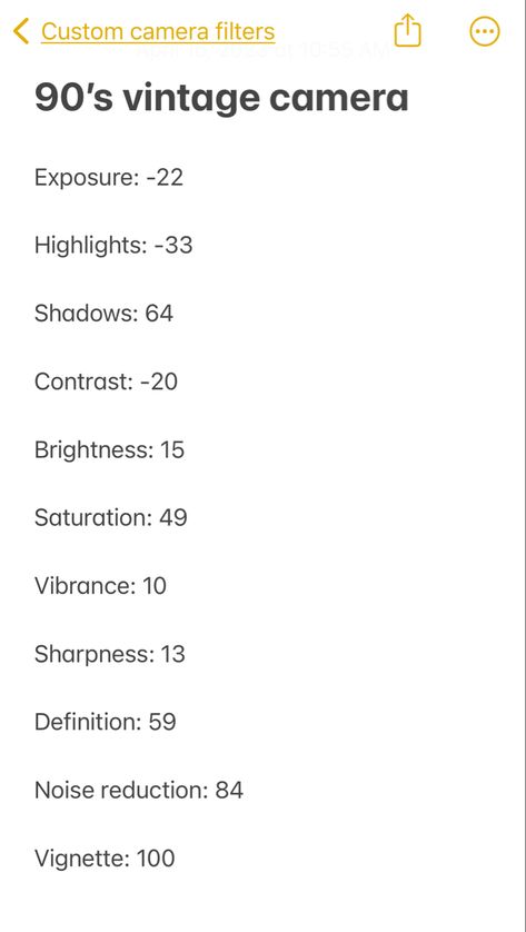 Film Editing Iphone, Vintage Camera Settings Iphone, How To Make Ur Photos Aesthetic, How To Make Pics Look Vintage, Vintage Filter Iphone Edit, Vintage Iphone Filter, 90s Aesthetic Camera Settings, How To Take Vintage Photos On Iphone, How To Make Photos Look Vintage Iphone