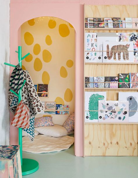 Designer Emily Green and stylist Beckie Littler open Pinky's Store in Preston this weekend Swedish Playroom, Cool Store Design, Kids Shop Design, Art Store Design, Kids Store Design, Interior Store Design, Toy Store Design, Kids Clothing Store Design, Store Interior Design