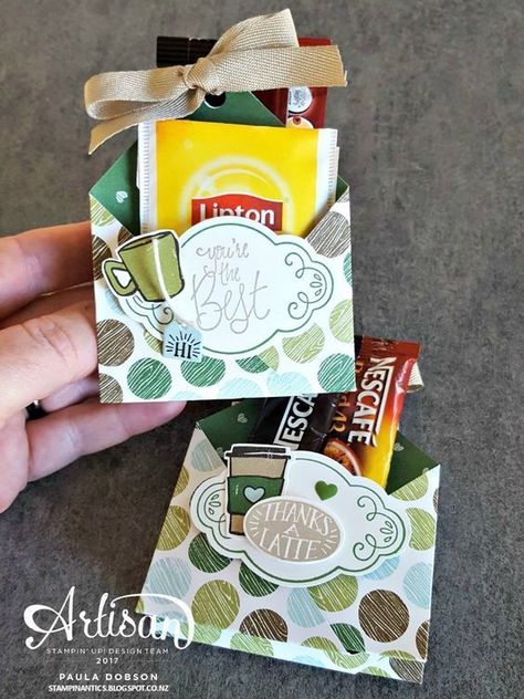 Cheap Wedding Favors, Tea Crafts, Pioneer Gifts, Coffee Cards, Jw Gifts, Tea Bag Holder, Coffee Gift, Cadeau Diy, Treat Holder