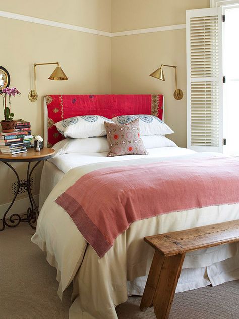 Putting your bed in a different direction can make the whole room feel different! More bedroom ideas: http://www.bhg.com/decorating/budget-decorating/cheap/low-cost-bedroom-updates/?socsrc=bhgpin010914newbedroom&page=11 Bed Placement, Affordable Bedroom, Bed In Corner, Bedroom Updates, Budget Bedroom, Ideas Hogar, Dreamy Bedrooms, Decorating On A Budget, Apartment Living