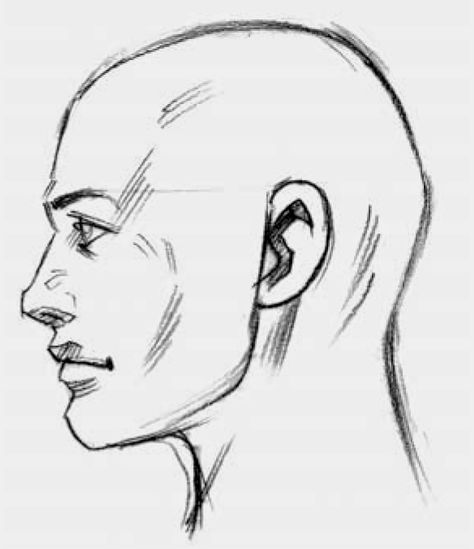 Profile Side-veiw Male Face Side Profile Drawing, Male Face Side View Drawing, Mens Side Profile Drawing, Human Profile Drawing, Side Views Of Face, Side Faces Sketch, Easy Side Profile Sketch, Man Side Profile Sketch, Human Side Profile Drawing