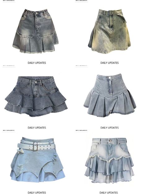 Jean Skirt Outfit, Aesthetic Skirt, Clothes Tips, Jean Skirt Outfits, Y2k Skirt, Diy Skirt, Makeup Style, Layering Outfits, Skirt Outfit