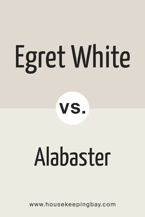 Egret White vs Alabaster by Sherwin-Williams Eider White Vs Alabaster, Sw Egret White, Sw Alabaster, Interior Door Color, Egret White, Sherwin Williams Alabaster, Beige Paint Colors, Sherwin Williams White, Greige Paint Colors