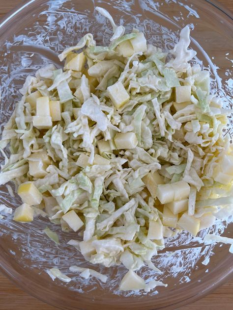 Apple Coleslaw - Gerd Grub Gerd Friendly, Gerd Recipes, Apple Coleslaw, Gerd Diet, Slaw Dressing, Golden Delicious Apple, Summer Potluck, Coleslaw Dressing, Apple Slaw