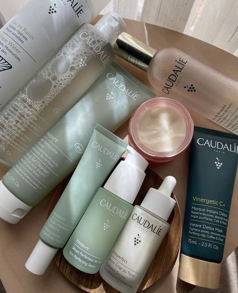 Fresh Skincare Aesthetic, Caudalie Skincare Aesthetic, French Skincare Aesthetic, Cute Skincare Aesthetic, Caudalie Aesthetic, Skincare Aesthetic Products, Asthetic Skincare, Skincare Products Aesthetic, Teen Skincare Routine