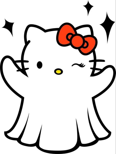 Hello Kitty Ghost, Hello Kitty Halloween Wallpaper, Charmmy Kitty, Hello Kitty Images, Kitty Drawing, Hello Kitty Drawing, Hello Kitty Backgrounds, Hello Kitty Party, Hello Kitty Cartoon